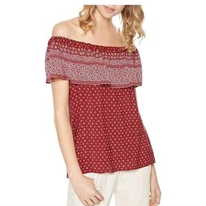 Sanctuary Misha Printed Off-the-shoulder Top